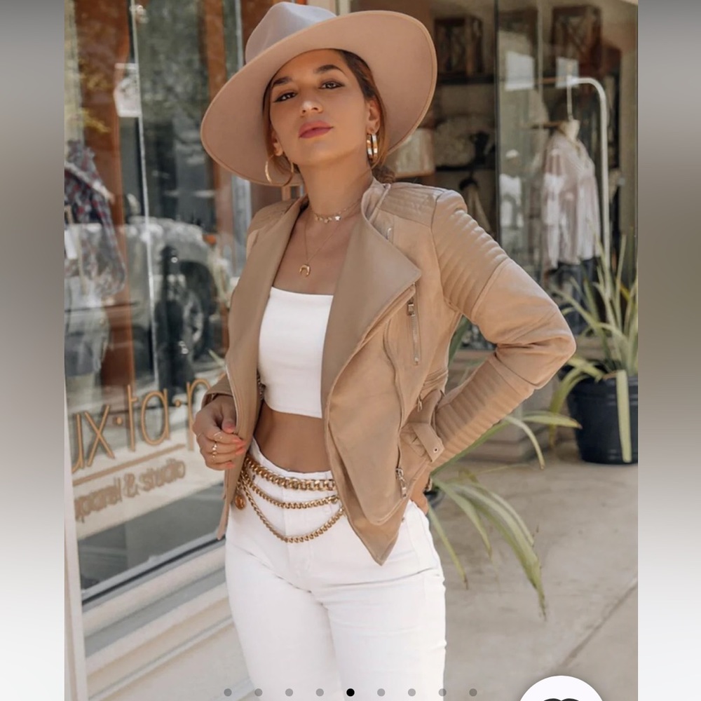 Nwot Ivory & Chain Moto $189 Jacket